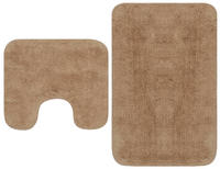 vidaXL Badematten-Set 2-tlg. Stoff Beige