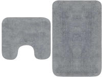 vidaXL Badematten-Set 2-tlg. Stoff Grau