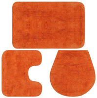 vidaXL Badematten-Set 3-tlg. Stoff Orange