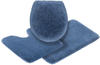 Leonique Badematte Ransol Polyester, rechteckig, 3-tlg. Stand-WC Set, Badteppich,Kaninchenfell-Haptik,eckig & rund,als 3 tlg Badematten Set blau