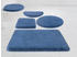 Leonique Badematte Ransol Polyester, rechteckig, Badteppich,Kaninchenfell-Haptik,eckig & rund,als 3 tlg Badematten Set blau