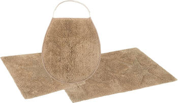 OTTO products Badematte Star Baumwolle, rechteckig, 3-tlg. Hänge-WC Set, Stern Motiv, als 3 teiliges Badematten Set erhältlich, sand