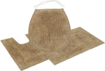 OTTO products Badematte Leni Baumwolle, rechteckig, 3-tlg. Stand-WC Set, mit Bordüre erhältlich, sand