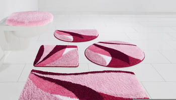my home Badematte Magnus strapazierfähig, Polyacryl, 2-tlg. Hänge-WC Set, mehrfarbig, mit modernem Design pink