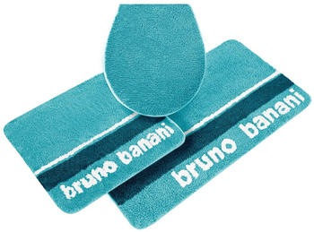 Bruno Banani Badematte Maja Polyester, rechteckig, 3-tlg. Hänge-WC Set, weiche Haptik, mit Logo türkis