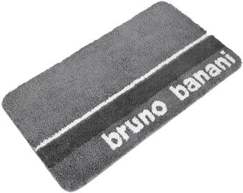 Bruno Banani Badematte Maja Polyester, rechteckig, weiche Haptik, mit Logo grau