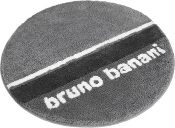 Bruno Banani Badematte Maja Polyester, rund, weiche Haptik, mit Logo grau