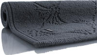 Joop! Badteppich New Cornflower, Anthrazit, Textil, Blume, rechteckig, 70x120 cm,