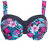 Sheego Bikini-Oberteil mit wattierten Cups und Bügel blau/pink