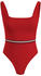 Tommy Hilfiger Global Stripe Square Neck One-Piece Swimsuit (UW0UW05295) primary red