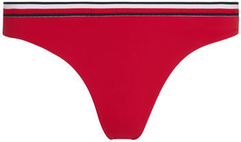 Tommy Hilfiger Global Stripe High Leg Cheeky Bikini Bottoms (UW0UW05293) primary red