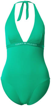 Tommy Hilfiger Tonal Logo Halterneck One-Piece Swimsuit (UW0UW05259) olympic green