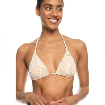 Roxy Gingham Bikini Top (ERJX305246) beige