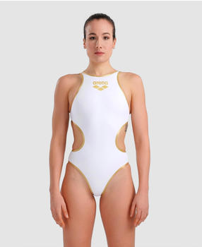 Arena One Biglogo Swimsuit R white gold