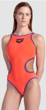 Arena One Biglogo Swimsuit bright coral/purple