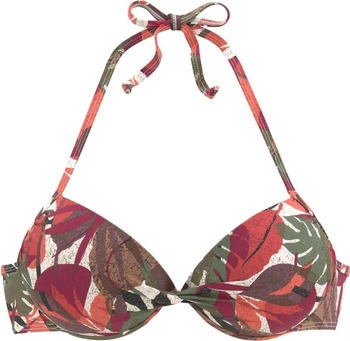 Lascana Push-Up-Bikini-Top rot bedruckt
