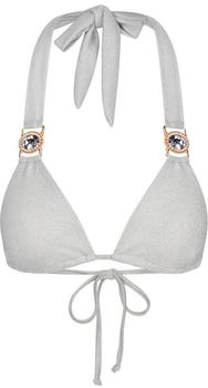 Moda Minx Bikinioberteil Lumiere Amour Triangle Steinbesatz weiß
