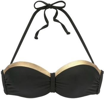 Lascana B&uuml;gel-Bandeau-Bikini-Top schwarz goldfarben