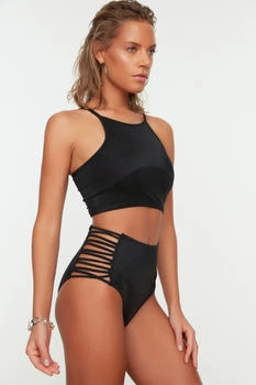 Trendyol Biomierte Hohe Taille Sechs Bikini Bottoms schwarz