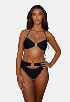 Moda Minx Bikini-Top Amour Bandeau Steinbesatz schwarz