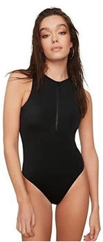 Trendyol Reißverschluss Detaillierter Badeanzug One Piece Schwarz