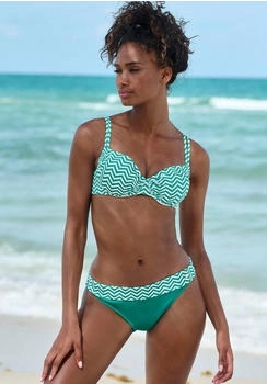 Jette Bikini Zick-Zack-Design gr&uuml;n wei&szlig;