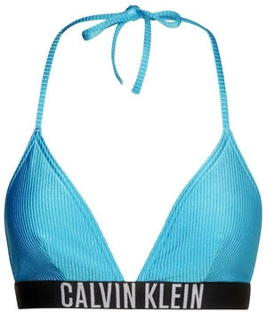 Calvin Klein Triangle Textured Intense Power Damen Bikinitop himmelblau schwarz