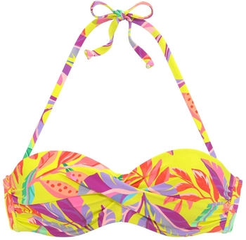 S.Oliver B&uuml;gel-Bandeau-Bikini-Top gelb bedruckt