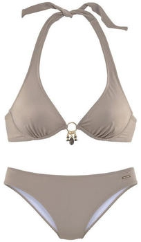 Bruno Banani Bügel-Bikini grau stein gold-schwarzen Accessories – Bruno Banani Bügel-Bikini grau stein gold-schwarzen Accessories - Stilvolle Eleganz am Strand