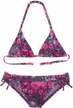 Buffalo Triangel-Bikini Folklore-Print lila aubergine