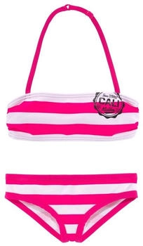 Bench Bandeau-Bikini gestreift pink wei&szlig;