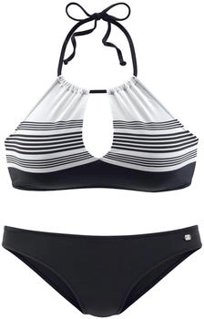 Jette Bustier-Bikini schwarz wei&szlig;