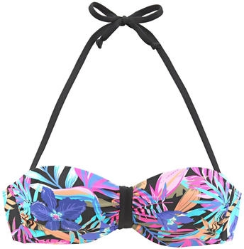 Bench Bandeau-Bikini-Top schwarz bedruckt