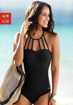 Bruno Banani Badeanzug eleganter Ausschnittvariante schwarz