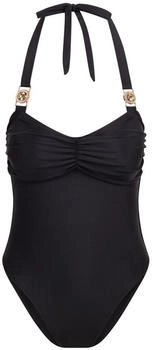 Moda Minx Badeanzug Amour Rouched Steinbesatz schwarz