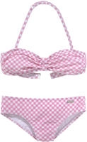 Buffalo Bandeau-Bikini "Karo Kids" mit unifarbenen Details