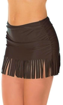 Aquarti Bikini-Hose Rock seitliche Raffung braun