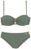 Vivance Dreams Bügel-Bandeau-Bikini Zierknöpfen grün oliv