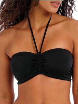 Freya Cove Bandeau Bikini Top einfarbig schwarz