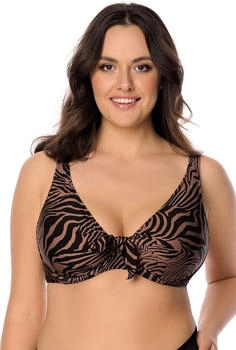 Vivisence Bikini-BH 3203 soft cups gestreift braun schwarz