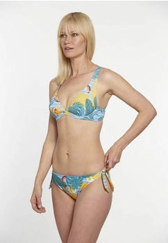 Vivid Mix Match Bikinioberteil Blumenmuster Petticoat Top Rip-Struktur Bügel Kreuzrücken verstellbare Träger