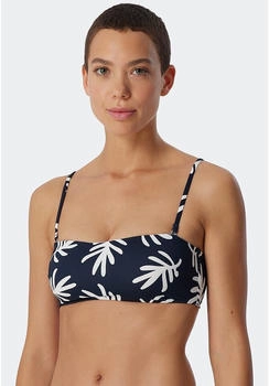 Schiesser Bandeau Top Bikini dunkelblau-gemustert