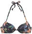 Lascana Push-Up-Bikini-Top Malia tropischer Print anthrazit