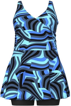 Ulla Popken Badeanzug blau schwarz