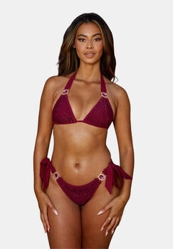 Moda Minx Triangel-Bikini-Top Private Island lila Steinbesatz