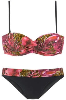 Lascana Bikini gr&uuml;n pink feuerrot schwarz