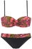 Lascana Bikini grün pink feuerrot schwarz