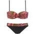 Lascana Bikini grün pink feuerrot schwarz