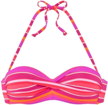s.Oliver Bügel-Bandeau-Bikini-Top pink bedruckt