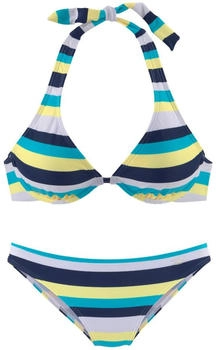 Venice Beach Triangel-Bikini marine gelb gestreift
